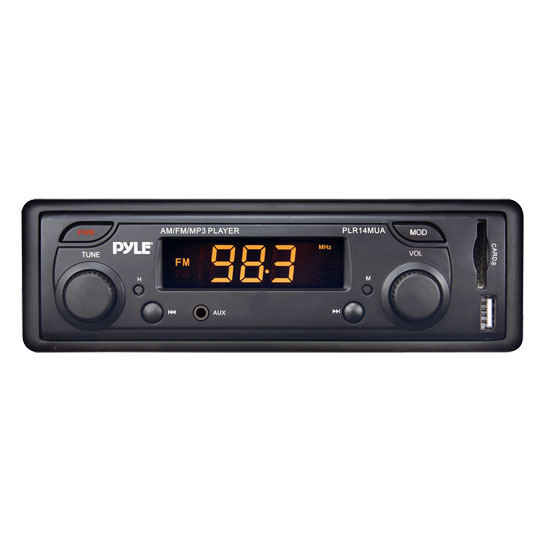 Pyle - PLR14MUA , On the Road , Headunits - Stereo Receivers , In-Dash AM/FM-MPX MP3 Dual Knob Radio w/USB/SD Card