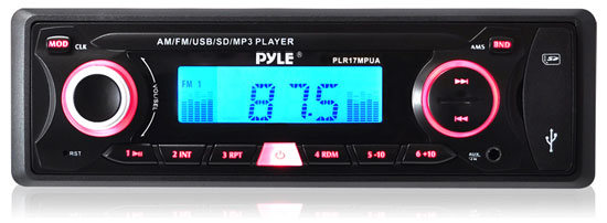 Pyle - PLR17MPUA , On the Road , Headunits - Stereo Receivers , In-Dash AM/FM-MPX Receiver MP3 Playback w/ USB/SD Card Readers & Aux Input for iPod, MP3 Players, Smartphones, etc.