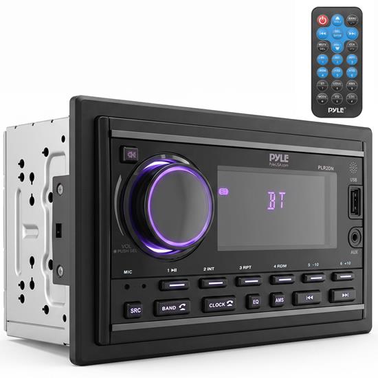 Pyle - PLR2DN.5 , On the Road , Headunits - Stereo Receivers , Stereo Receiver Power Amplifier - AM/FM/MP3/BT/USB/AUX, Stereo Receiver, Double DIN, 30 Preset Memory Stations, LCD Display with Remote Control
