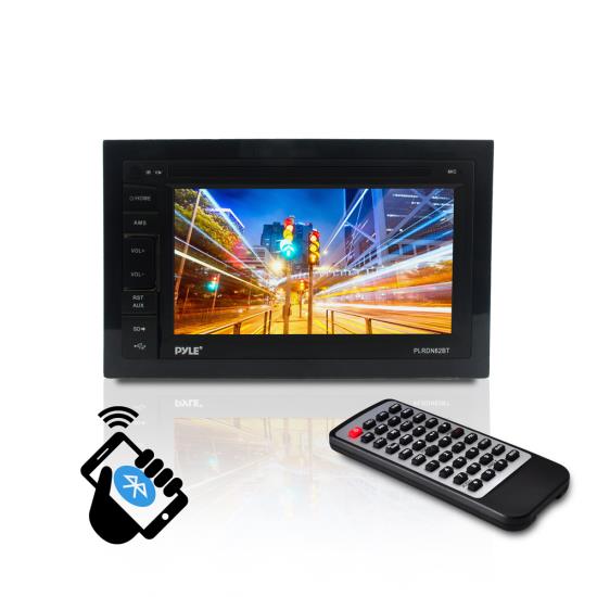 Pyle - PLRDN62BT , On the Road , Headunits - Stereo Receivers , 6.5” Bluetooth LCD Digital Touch Screen Receiver with AM/FM, USB/SD Memory Card Readers, AUX/MP3 Input, Bluetooth, Double DIN with Remote
