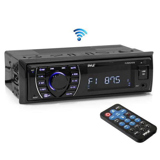Pyle - UPLRMR27BTB , Marine and Waterproof , Headunits - Stereo Receivers , Bluetooth Marine Stereo Receiver, Hands-Free Calling, Wireless Streaming, MP3/USB/SD Readers, AM/FM Radio (Black)