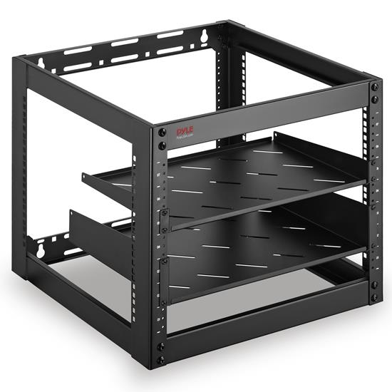 Pyle - PLRS10UW , Health and Fitness , protection Equipment , 10U Network Cabinet - Enclosed Wall Mount Rack Includes Mounted Fan, Lockable Door & Hardware (Black)