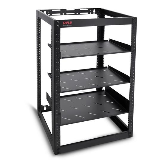 Pyle - PLRS20UW , Health and Fitness , protection Equipment , 20U Network Cabinet - Open Frame Rack, Wall Mountable Heavy Duty Designs for Servers & AV Gear (Black)