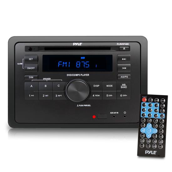 Pyle - PLRVST400 , On the Road , Headunits - Stereo Receivers , RV Wall Mount Audio/Video Receiver - AV Stereo Headunit with Wireless Bluetooth Streaming, Multimedia Disc Player, HDMI ARC, AUX/MP3/USB Reader