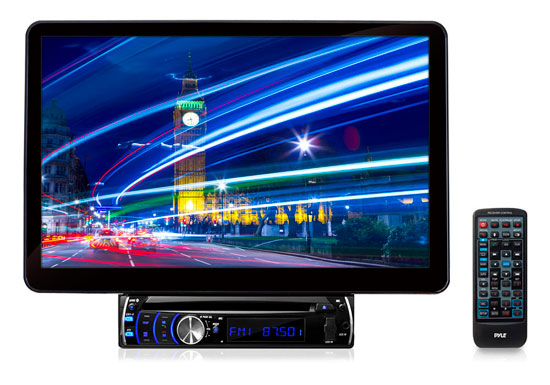 Pyle - UPLSD131BT , On the Road , Headunits - Stereo Receivers , 13.1'' Motorized TFT/LCD Touch Screen Detachable Display Multimedia Disc/VMP3-R/USB/AM/FM/RDS Receiver w/ Bluetooth System and AUX A/V Input For iPod/Smart Phones/MP3 Players