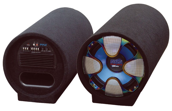 Pyle - PLTAB10 , On the Road , Subwoofer Enclosures , 10'' 500 Watt Amplified Subwoofer Tube