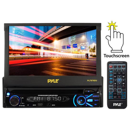 Pyle - PLTS76DU , On the Road , Headunits - Stereo Receivers , 7'' Touch Screen Motorized Detachable TFT/LCD Monitor With Multimedia Disc/MP3/AM/FM Receiver