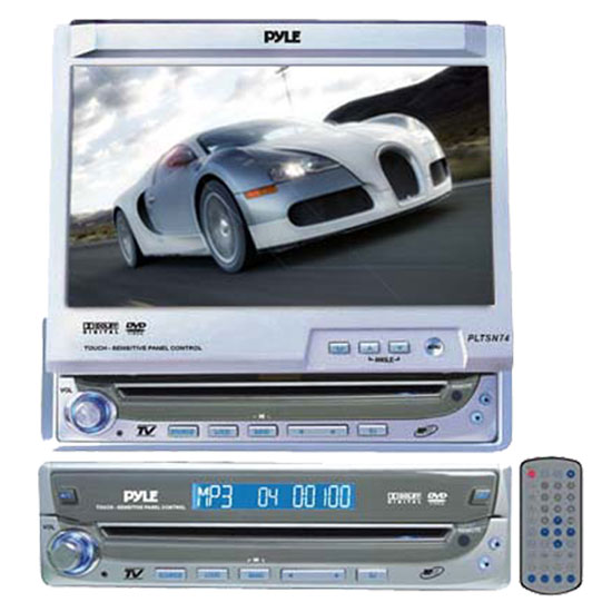 Pyle - PLTSN74 , On the Road , Headunits - Stereo Receivers , Touch Screen 7" Motorized TFT-LCD Monitor w/Multimedia Disc/MP3 Player & AM/FM Receiver
