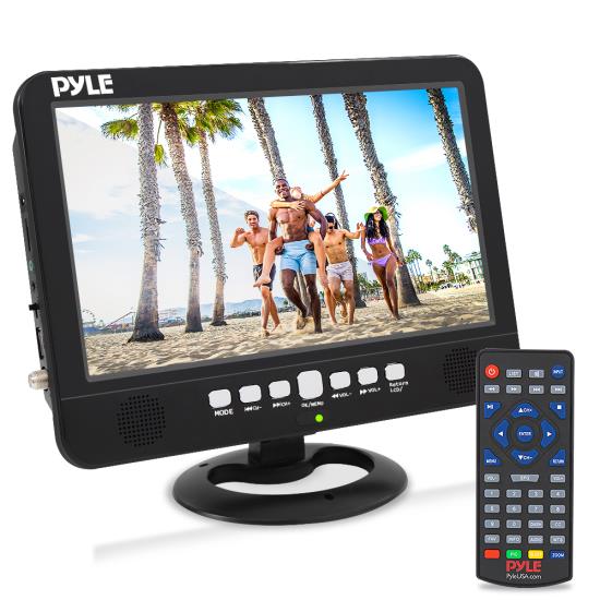 Pyle - PLTV1053 , On the Road , Video Monitors , 10” Portable TV Tuner Monitor Display Screen with Built-in Rechargeable Battery, USB/Micro SD Readers (Analog ATSC/DTV Support)