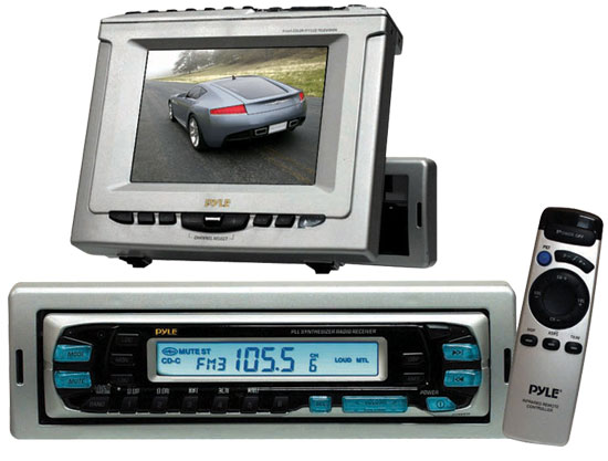 Pyle - PLTVR5 , On the Road , Headunits - Stereo Receivers , 5'' In-Dash Monitor w/AM/FM-TV Tuner & CD Changer Controls
