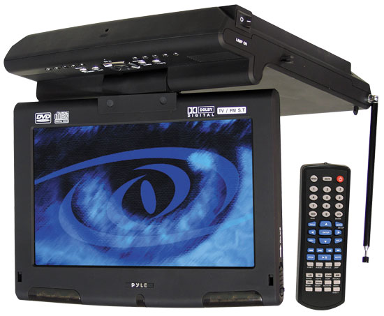 Pyle - PLTVRD10 , On the Road , Overhead Monitors - Roof Mount , 10.2'' TFT Roof Mount Monitor w/Built-In Multimedia Disc Player & TV/FM Tuner