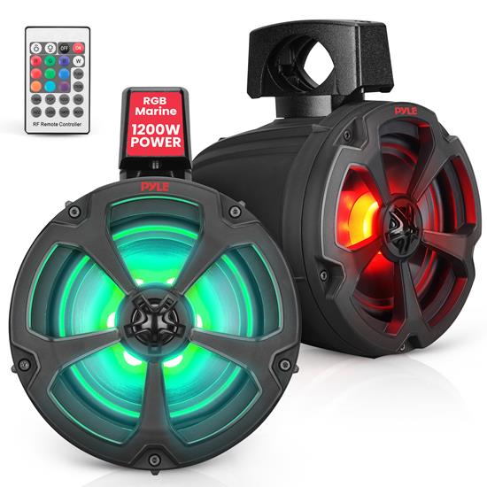 Pyle - PLUTV65BTR.5 , Home and Office , Amplifiers - Receivers , Sound and Recording , Amplifiers - Receivers , 6.5’’ Water-Resistant Rated Marine / Off-Road BT Speakers - 1200 Watt Amplified Vehicle Speaker System for ATV, UTV, 4x4, Jeep with RGB Lights & Remote Control