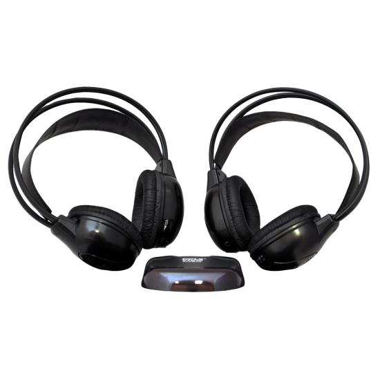 Pyle - plvwh6 , On the Road , Wireless Headphones , Dual Wireless IR Mobile Video Stereo Headphones w/Transmitter
