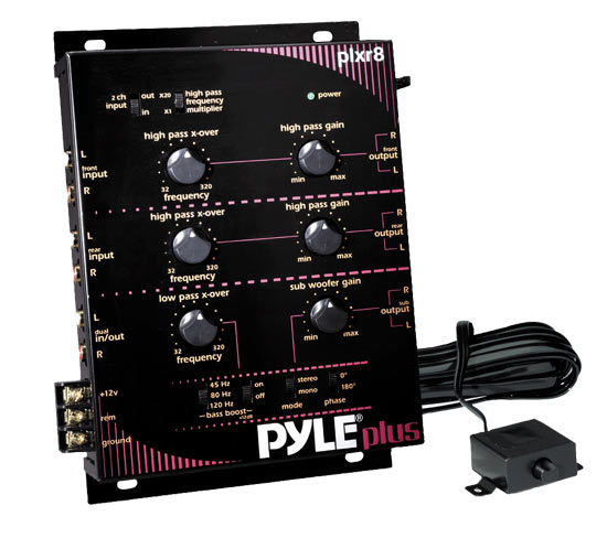 Pyle - PLXR8 , On the Road , Equalizers - Crossovers , 3 Way Electronic Crossover w/Remote Subwoofer Control