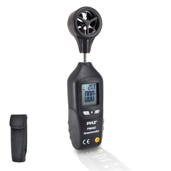 Pyle - PMA82 , Tools and Meters , Temperature - Humidity - Moisture , 2-in-1 Digital Anemometer & Thermometer - Air Velocity (Wind) and Temperature Meter