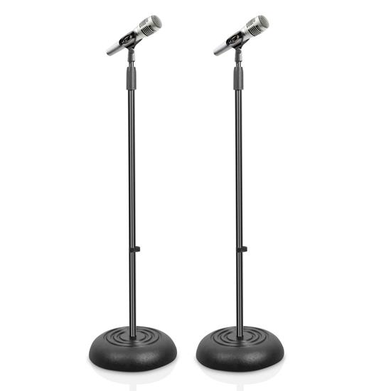 Pyle - PMKS5X2 , Musical Instruments , Mounts - Stands - Holders , Sound and Recording , Mounts - Stands - Holders , Microphone Stand - Universal Mic Mount with Heavy Compact Base, Height Adjustable (Pair)