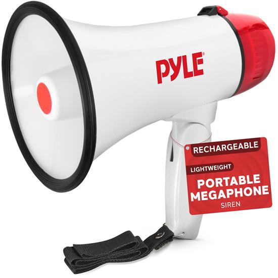 Pyle - PMP20 , Sound and Recording , Megaphones - Bullhorns , Compact Megaphone Speaker, Battery Operated, Siren Alarm Mode, Volume Control