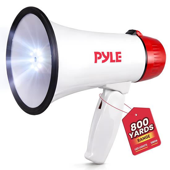 Pyle - PMP37LED , Sound and Recording , Megaphones - Bullhorns , Mini Compact Megaphone Bullhorn with Siren Alarm and LED Lights