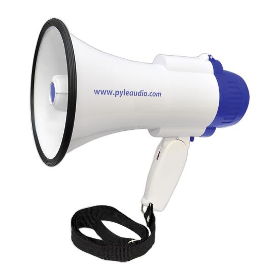 Pyle - PMP38R , Sound and Recording , Megaphones - Bullhorns , Compact Megaphone with Built-in Rechargeable Battery, Siren & Recording Functions, 30 Watt
