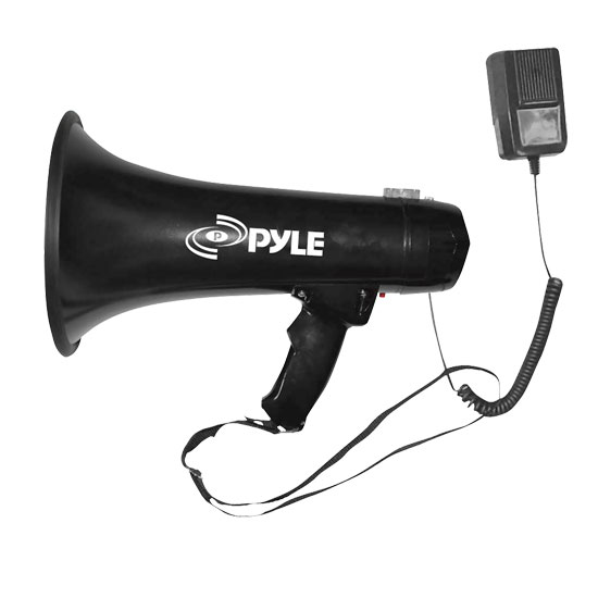 Pyle - PMP43IN , Sound and Recording , Megaphones - Bullhorns , Megaphone Bullhorn, Aux (3.5mm) Input for MP3/Music, Automatic Siren, 40 Watt