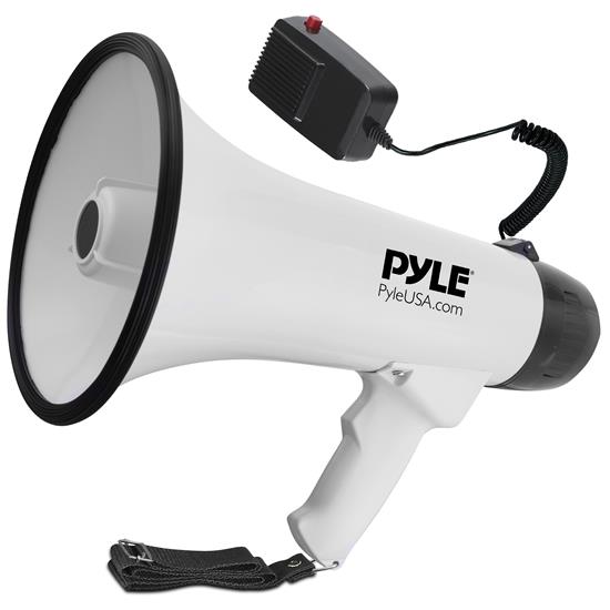Pyle - PMP45R.5 , Sound and Recording , Megaphones - Bullhorns , Bullhorn Megaphone Speaker with Built-in Rechargeable Battery, 10 Second Memory Record, Detachable Handheld Microphone, Siren Alarm Mode