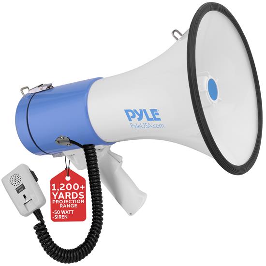 Pyle - PMP50 , Sound and Recording , Megaphones - Bullhorns , Megaphone Speaker - PA Bullhorn with Siren Alarm Mode & Adjustable Volume Control.