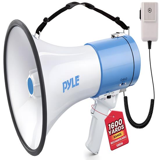 Pyle - PMP50 , Sound and Recording , Megaphones - Bullhorns , Megaphone Speaker - PA Bullhorn with Siren Alarm Mode & Adjustable Volume Control.