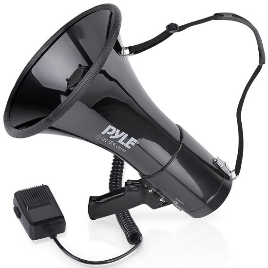 Pyle - PMP53IN , Sound and Recording , Megaphones - Bullhorns , Megaphone Speaker - PA Bullhorn with Siren Alarm Mode, Handheld Microphone, AUX Input, Volume Control