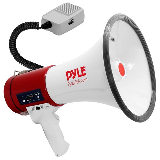 Pyle - PMP57LIA , Sound and Recording , Megaphones - Bullhorns , Megaphone Bullhorn with Built-in Rechargeable Battery, MP3/USB/SD Readers, Aux (3.5mm) Jack, Siren Alarm Mode