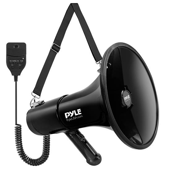 Pyle - PMP68RBIN , Home and Office , Megaphones - Bullhorns , Sound and Recording , Megaphones - Bullhorns , Lightweight and Portable Hand-Grip Type Megaphone - MIC/TALK/SIREN/WHISTLE/RECORD240s,12V Lithium Battery, USB/SD/AUX/BT, 100Watts, (Black)