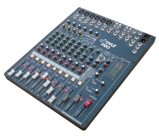 Pyle - PMX1205 , Sound and Recording , Mixers - DJ Controllers , 12 Channel Digital DSP Console Mixer With Built-in Sound Effects