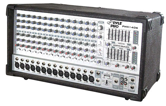 Pyle - PMX1406 , Sound and Recording , Mixers - DJ Controllers , 14 Channel 1200 Watts Digital Powered Mixer W/DSP