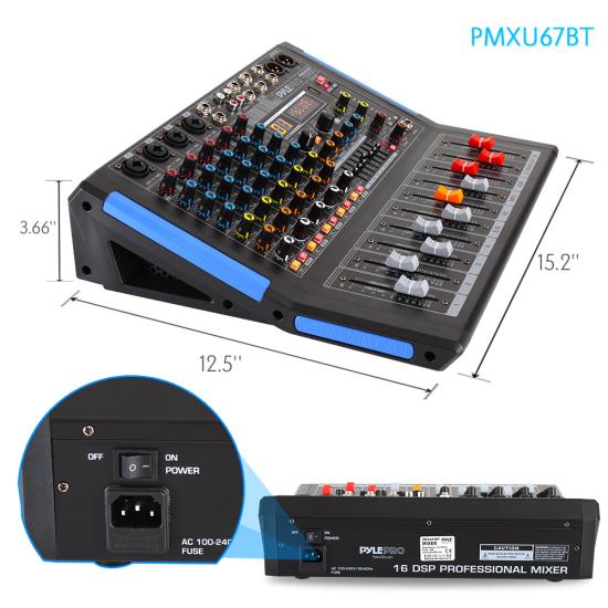 Pyle PMXU67BT Musical Instruments Mixers DJ Controllers Sound