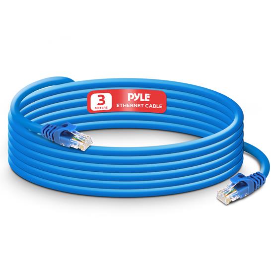 Pyle - PNCG10 , Tools and Meters , Network - Cable Testers , CAT6 UTP Ethernet Cable - 650MHz / 1 Gbps, 24AWG 7/0.20CCA OD: 5.6MM 8P8C, RJ45 Network Cable (Blue)