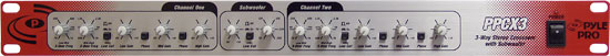 Pyle - PPCX3 , Sound and Recording , Equalizer - Crossover  , 3-Way Active Stereo Crossover with Separate Subwoofer Output