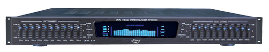 Pyle - PPEQ100 , Sound and Recording , Audio Processors - Sound Reinforcement , 19'' Rack Mount Dual 10 Band 4 Source Input Stereo Spectrum Graphic Equalizer