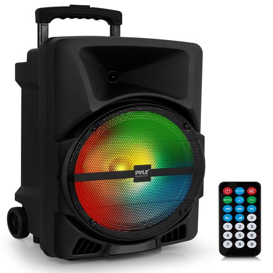 Pyle - PPHP1244B , Sound and Recording , PA Loudspeakers - Cabinet Speakers , Bluetooth Indoor / Outdoor Loudspeaker with Built-in Rechargeable Battery, Flashing Party Lights, MP3/USB/SD Readers, FM Radio (800 Watt)