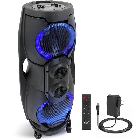 Pyle - PPHP82LB , Sound and Recording , PA Loudspeakers - Cabinet Speakers , 8'' Multi-Purpose Speaker System - 2 Channel Bluetooth, TWS Function, Rechargeable Speaker with Remote Control, LED Display, USB/Micro SD/FM/Mic and Guitar Inputs (1000 Watts)