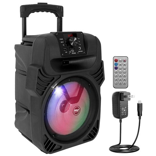 Pyle - PPHP844B , Sound and Recording , PA Loudspeakers - Cabinet Speakers , Bluetooth Portable PA Speaker & Microphone System - Portable PA Loudspeaker with Built-in Rechargeable Battery, MP3/USB/FM Radio (8’’ Subwoofer, 400 Watt MAX)