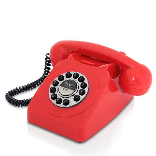 Pyle - PPRETRO25RD , Home and Office , Turntables - Phonographs , Vintage / Classic Style Corded Phone - Retro Design Landline Telephone