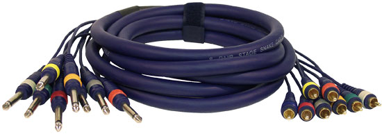 Pyle - ppsn816 , Home and Office , Cables - Wires - Adapters , Sound and Recording , Cables - Wires - Adapters , 10 Ft. 8 Channel RCA Male to 1/4'' Male Unbalanced Snake Cable