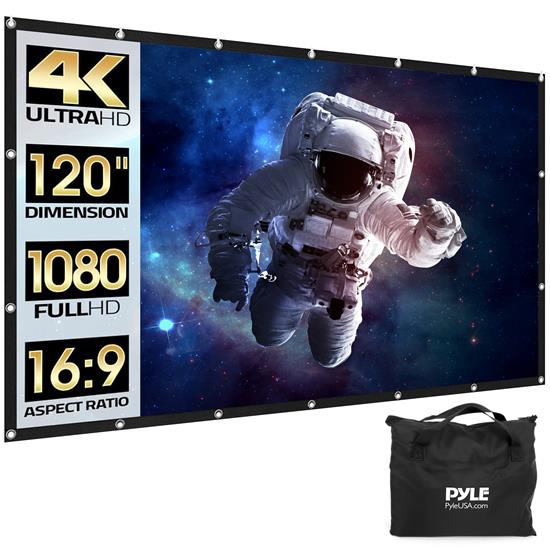 Pyle - PRJFOL130 , Home and Office , Projector Screens - Accessories , 120" Foldable Projection Screen - Outdoor /Indoor, Lightweight Viewing Projector Display, HD 16:9 Pickup Display with Carrying Bag