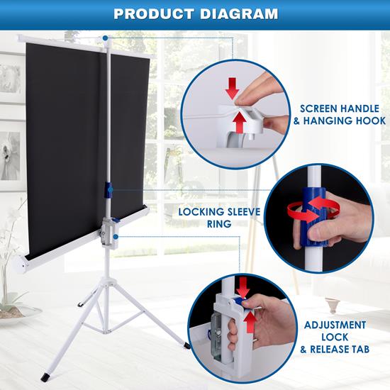 Pyle PRJTP42 Home and Office Projector Screens Accessories