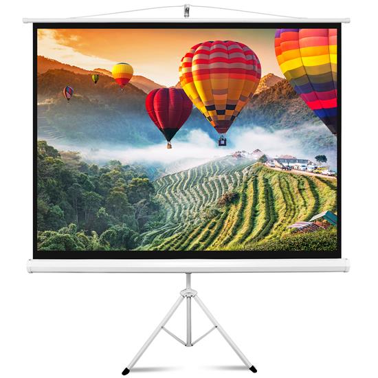 Pyle - PRJTP84 , Home and Office , Projector Screens - Accessories , Universal 84-Inch Floor Standing Portable Fold-Out Roll-Up Tripod Manual Projector Screen (50.0'' x 66.9'') Matte White Surface