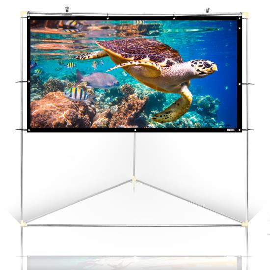 Pyle - PRJTPOTS101 , Home and Office , Projector Screens - Accessories , Outdoor Projector Screen - Portable Viewing Projector Display with Frame Stand, HD 16:9 Pickup Display (100’’ -inch)