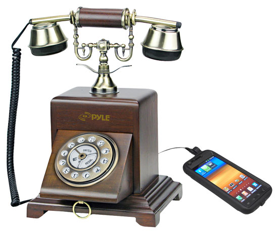 Pyle - prt25i , Musical Instruments , Turntables - Phonographs , Sound and Recording , Turntables - Phonographs , Retro Antique Classic Desk Phone 1920 Reproduction