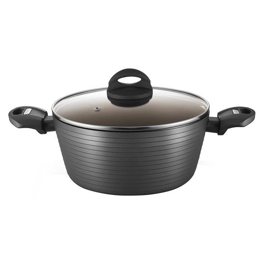 Pyle - PRTNCCW12DOP , Parts , Dutch Oven Pot with Lid - Non-Stick Stylish Kitchen Cookware with Metallic Ridge-Line Pattern, 3.4 Quart (Works with Model: NCCW12S)