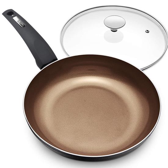 Pyle - PRTNCCW12SFP , Parts , 8'' Small Fry Pan - Non-Stick Stylish Kitchen Cookware with Metallic Ridge-Line Pattern (Works with Model: NCCW12S)