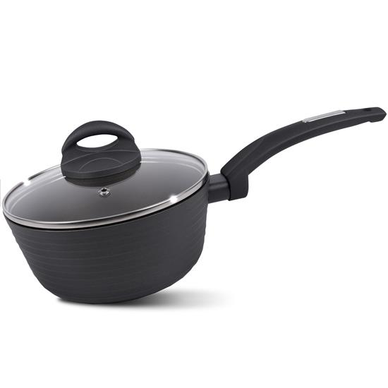 Pyle - PRTNCCW12SP , Parts , Saucepan Pot with Lid - Non-Stick Stylish Kitchen Cookware with Metallic Ridge-Line Pattern, 1.5 Quart (Works with Model: NCCW12S)