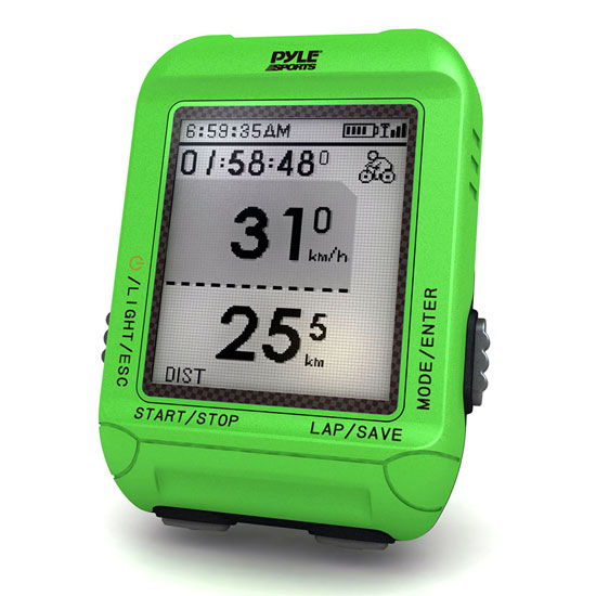 Pyle - PSBCG90GN , Sports and Outdoors , Sports Training Sensors , Gadgets and Handheld , Sports Training Sensors , Smart Bicycling Computer with GPS Performance & Navigation Analysis Software and ANT+ Technology for Biking, Training, Exercise, Fitness (Green Color)